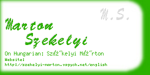 marton szekelyi business card